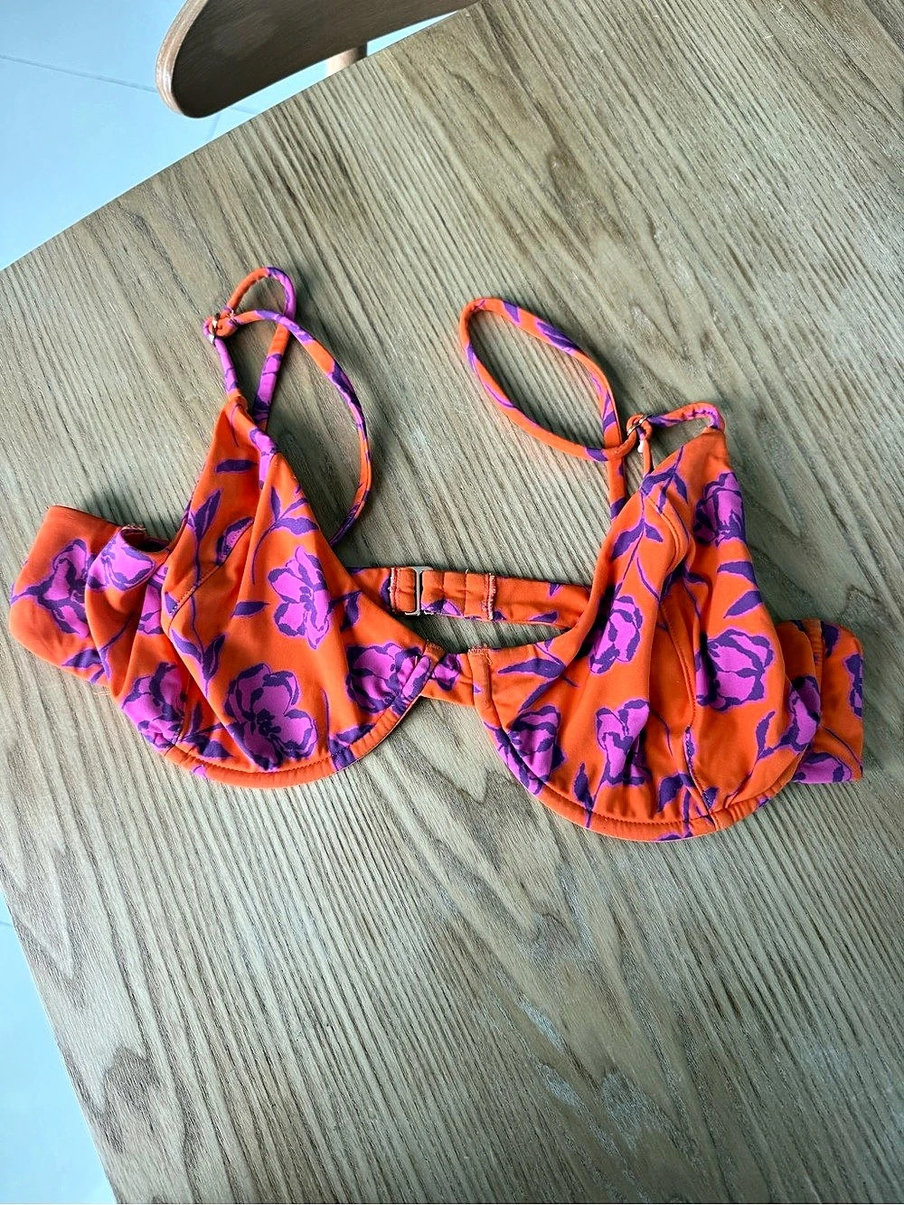 RESA Millie Bikini Top in Orange Blossom & Purple XL